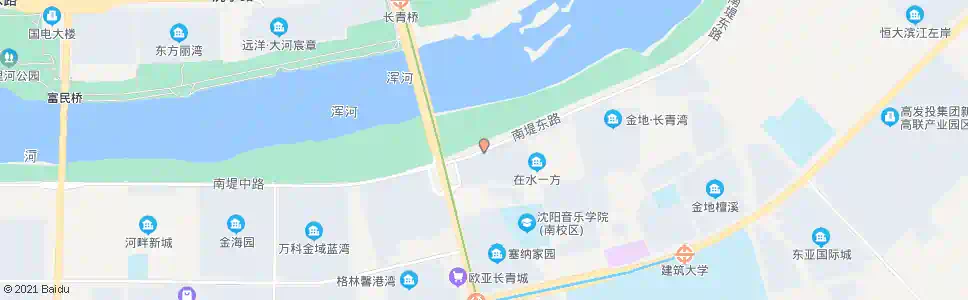 沈阳南堤路长青街_公交站地图_沈阳公交_妙搜公交查询2025