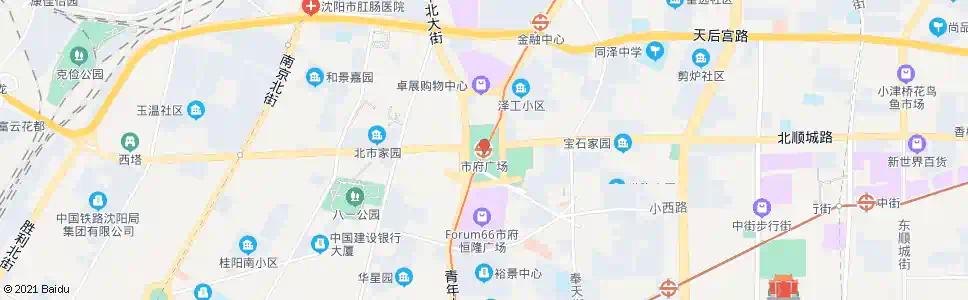 沈阳市府广场东_公交站地图_沈阳公交_妙搜公交查询2025