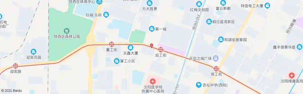 沈阳建设大路启工街_公交站地图_沈阳公交_妙搜公交查询2025