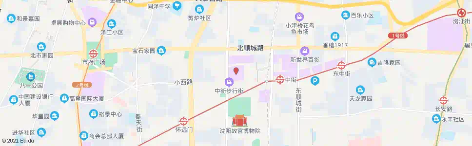 沈阳北中街皇城恒隆广场_公交站地图_沈阳公交_妙搜公交查询2025