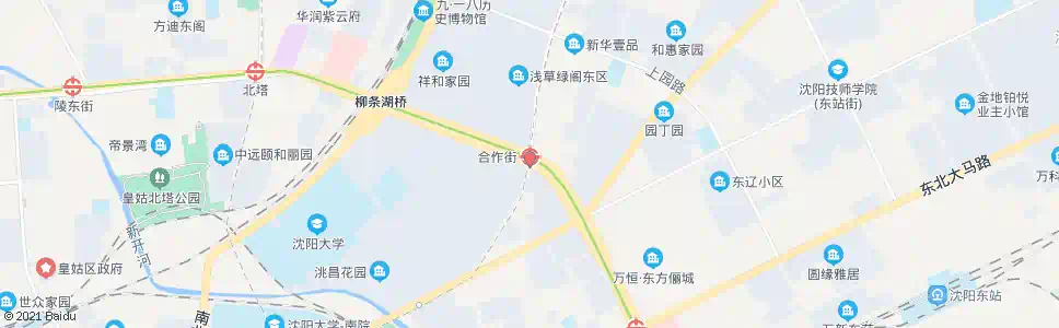 沈阳合作街北海街_公交站地图_沈阳公交_妙搜公交查询2025