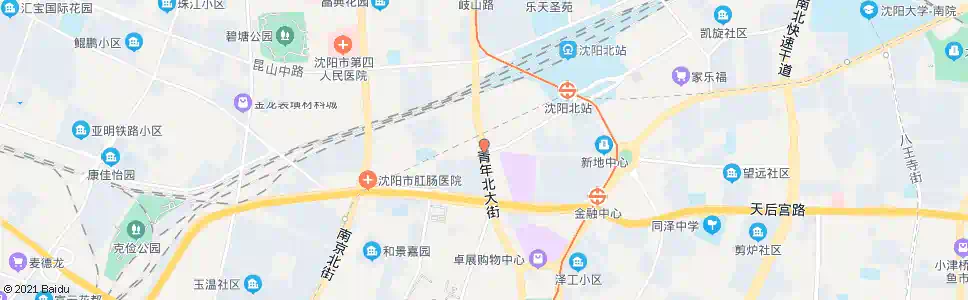 沈阳北站路青年北大街_公交站地图_沈阳公交_妙搜公交查询2025