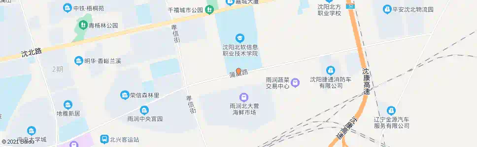 沈阳蒲昌路孝汉街_公交站地图_沈阳公交_妙搜公交查询2025