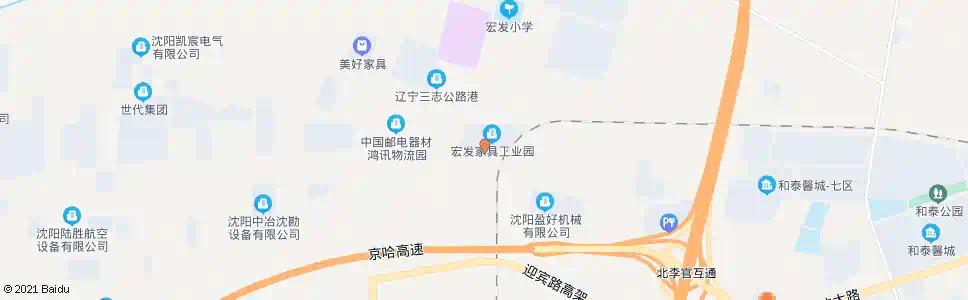 沈阳宏发家具_公交站地图_沈阳公交_妙搜公交查询2025