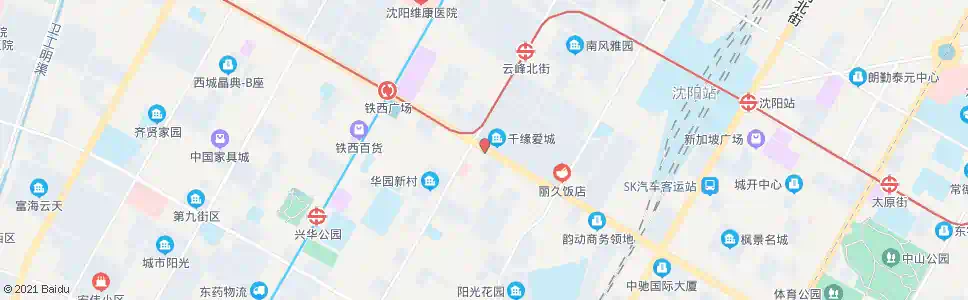 沈阳建设大路云峰街东_公交站地图_沈阳公交_妙搜公交查询2025