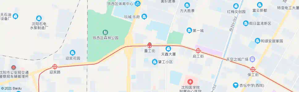 沈阳重工街地铁站_公交站地图_沈阳公交_妙搜公交查询2025