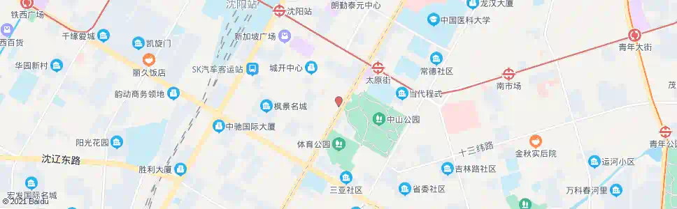 沈阳中山公园西_公交站地图_沈阳公交_妙搜公交查询2025