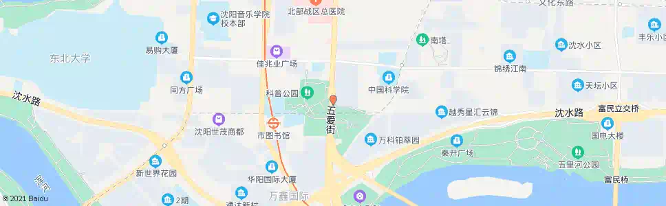 沈阳科普公园东_公交站地图_沈阳公交_妙搜公交查询2025