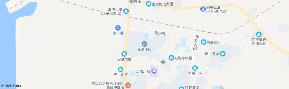 营口新港小区_公交站地图_营口公交_妙搜公交查询2025