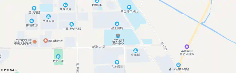 营口奥体中心(新联大街)_公交站地图_营口公交_妙搜公交查询2025