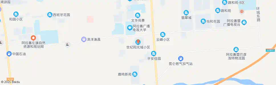阿拉善世纪阳光城小区_公交站地图_阿拉善公交_妙搜公交查询2025