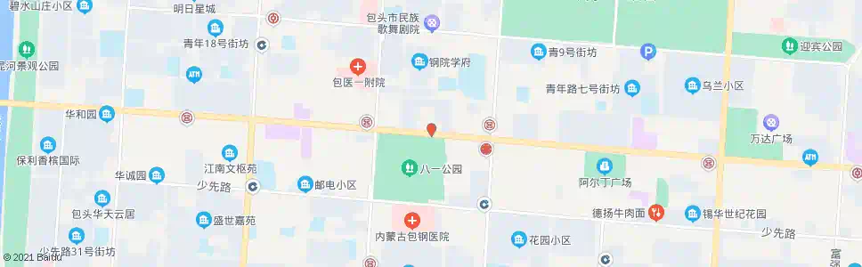 包头八一公园_公交站地图_包头公交_妙搜公交查询2025