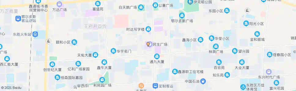 鄂尔多斯民生广场_公交站地图_鄂尔多斯公交_妙搜公交查询2025