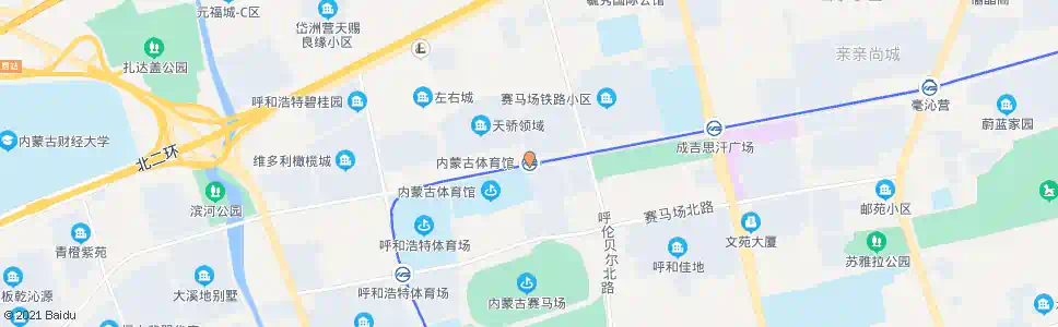 呼和浩特呼和浩特市体育馆_公交站地图_呼和浩特公交_妙搜公交查询2025