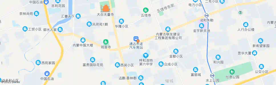 呼和浩特通达南站_公交站地图_呼和浩特公交_妙搜公交查询2025