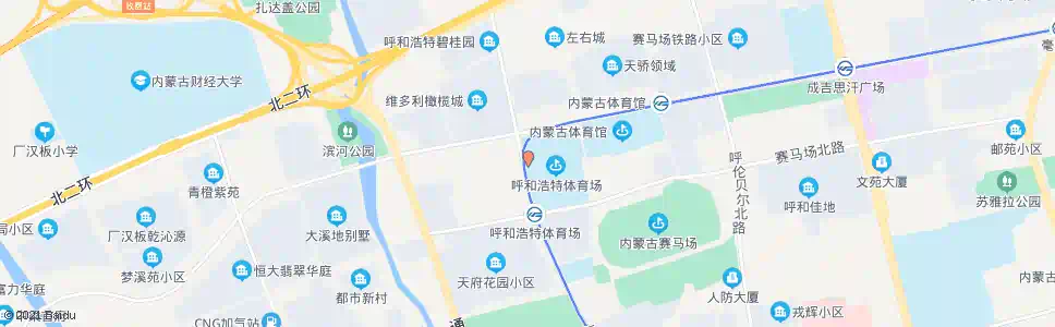 呼和浩特呼市体育场_公交站地图_呼和浩特公交_妙搜公交查询2025