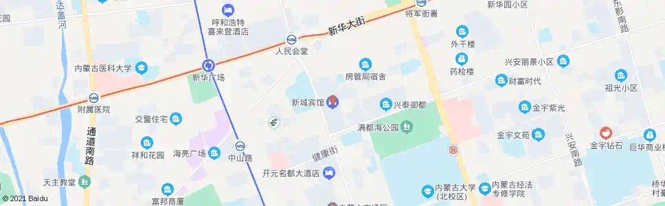 呼和浩特新城宾馆_公交站地图_呼和浩特公交_妙搜公交查询2025