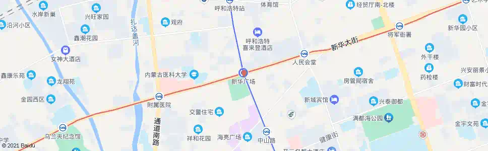呼和浩特新华广场_公交站地图_呼和浩特公交_妙搜公交查询2025