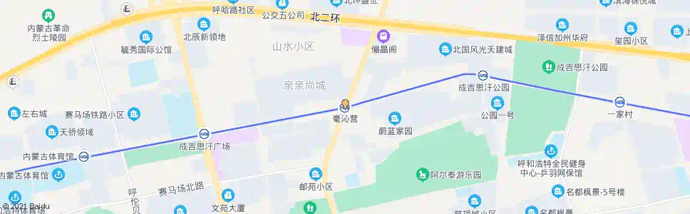 呼和浩特毫沁营a站(不停)_公交站地图_呼和浩特公交_妙搜公交查询2025