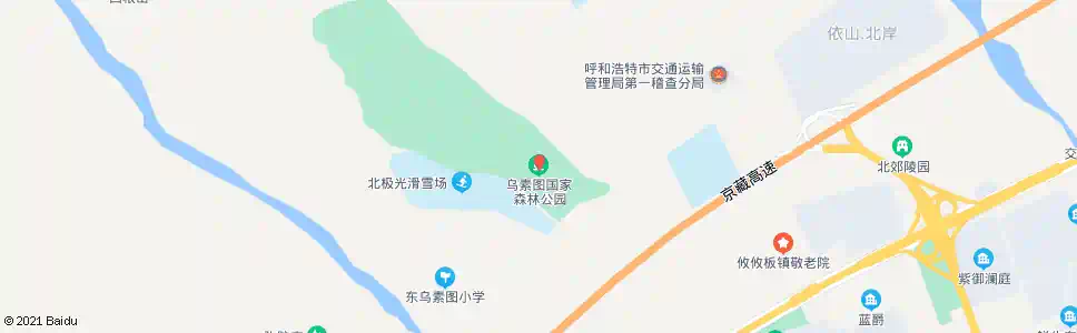 呼和浩特乌素图森林公园口_公交站地图_呼和浩特公交_妙搜公交查询2025