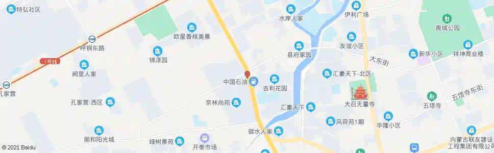 呼和浩特县府街西口_公交站地图_呼和浩特公交_妙搜公交查询2025