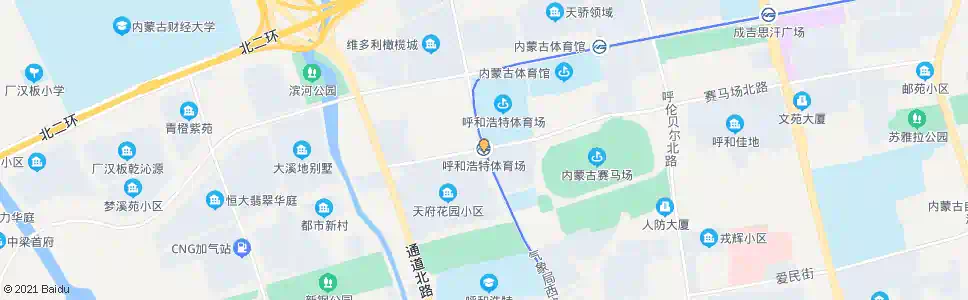 呼和浩特人民体育场_公交站地图_呼和浩特公交_妙搜公交查询2025