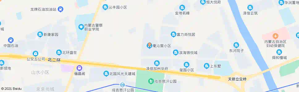 呼和浩特毫沁营b站(不停)_公交站地图_呼和浩特公交_妙搜公交查询2025