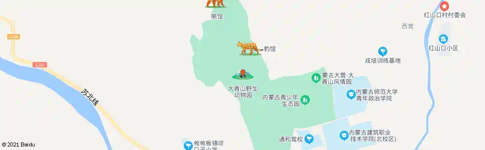 呼和浩特大青山野生动物园_公交站地图_呼和浩特公交_妙搜公交查询2025
