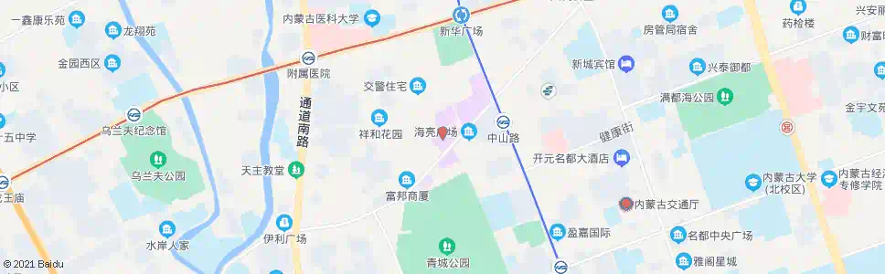 呼和浩特民族商场_公交站地图_呼和浩特公交_妙搜公交查询2025