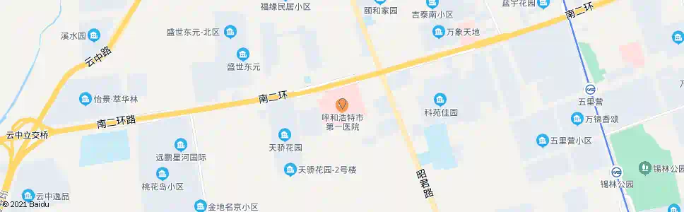 呼和浩特呼市第一医院_公交站地图_呼和浩特公交_妙搜公交查询2025