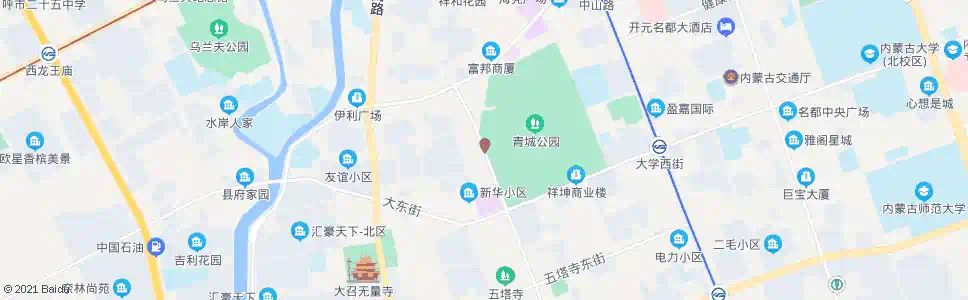 呼和浩特公园西门_公交站地图_呼和浩特公交_妙搜公交查询2025
