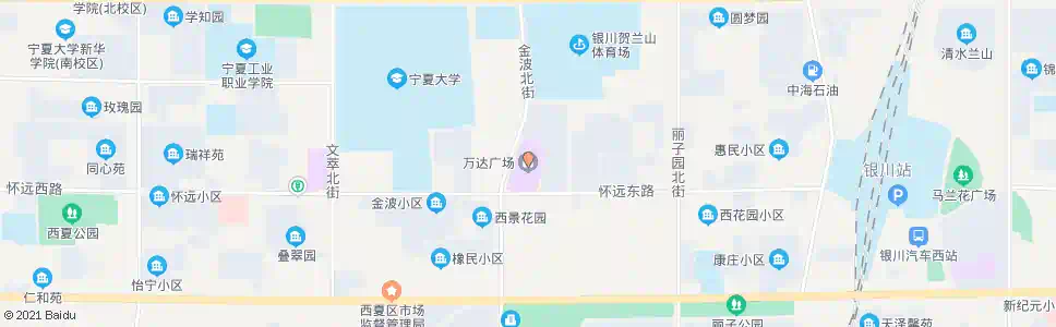 银川西夏万达广场_公交站地图_银川公交_妙搜公交查询2025
