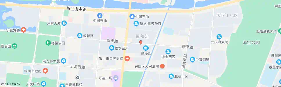 银川康平路正源街口_公交站地图_银川公交_妙搜公交查询2025