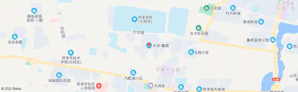 菏泽大学嘉园_公交站地图_菏泽公交_妙搜公交查询2025