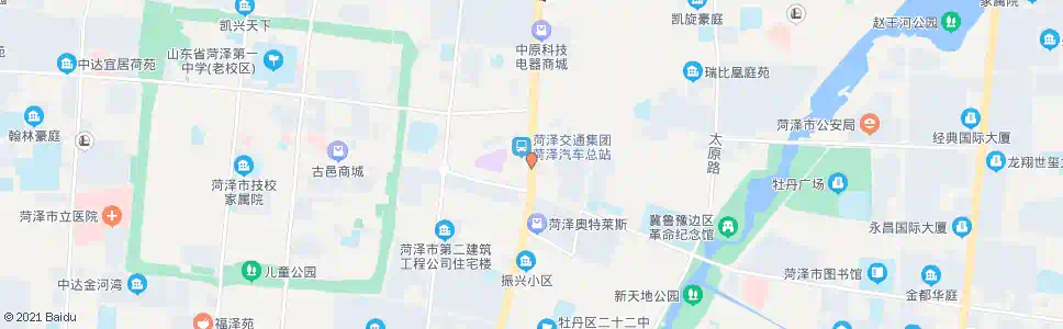 菏泽汽车站东门_公交站地图_菏泽公交_妙搜公交查询2025