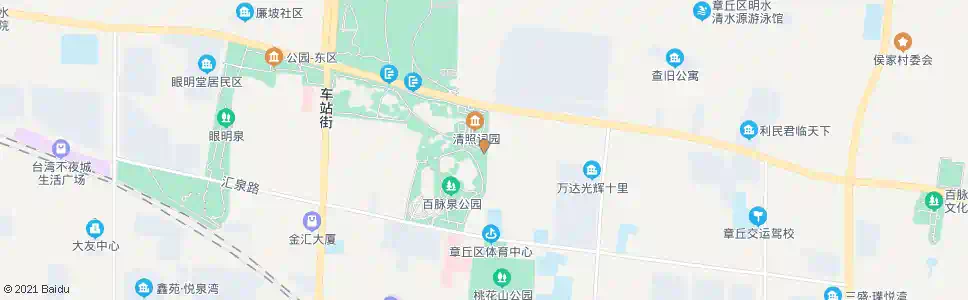 济南百脉泉公园东门_公交站地图_济南公交_妙搜公交查询2025