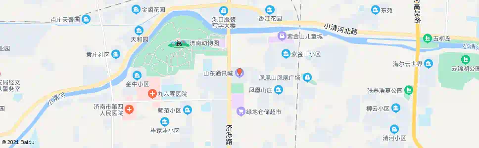 济南山东通讯城(标山南路西口)_公交站地图_济南公交_妙搜公交查询2025