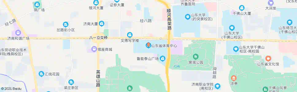 济南省体育中心东_公交站地图_济南公交_妙搜公交查询2025