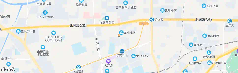 济南无影山(路口西)_公交站地图_济南公交_妙搜公交查询2025