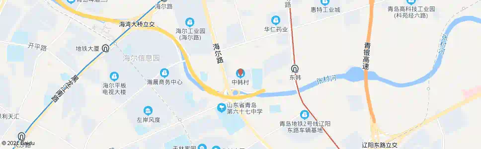青岛中韩(科苑纬路)_公交站地图_青岛公交_妙搜公交查询2025