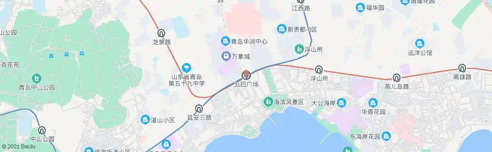青岛五四广场_公交站地图_青岛公交_妙搜公交查询2025