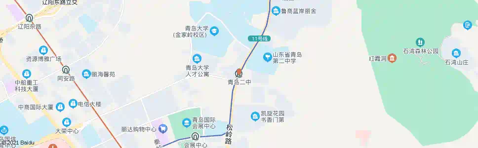 青岛青岛二中_公交站地图_青岛公交_妙搜公交查询2025