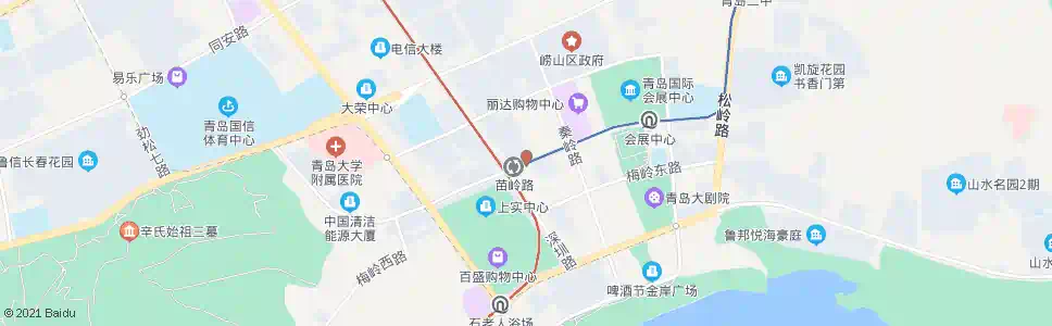 青岛深圳路苗岭路_公交站地图_青岛公交_妙搜公交查询2025
