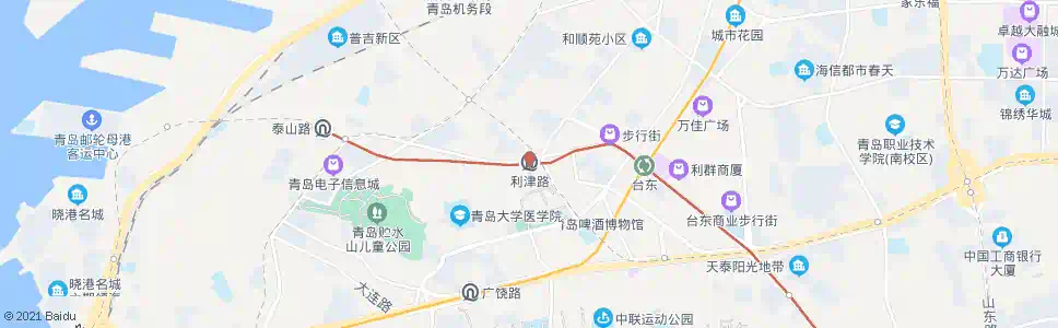 青岛利津路(虚站)_公交站地图_青岛公交_妙搜公交查询2025