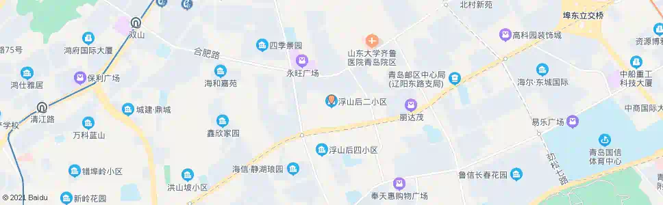 青岛浮山后二小区_公交站地图_青岛公交_妙搜公交查询2025