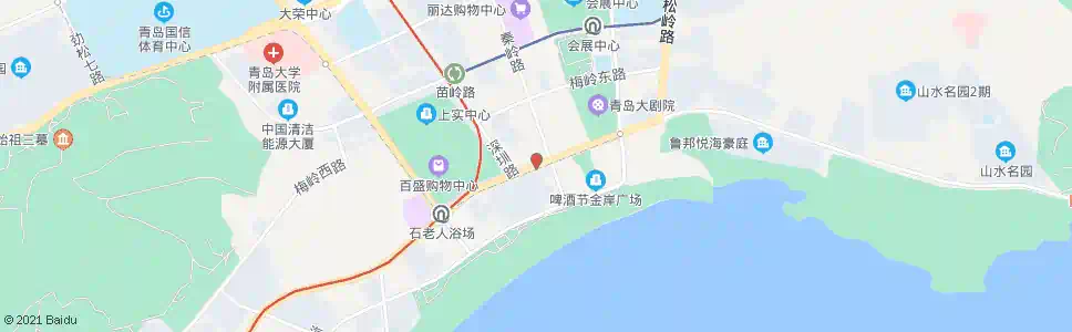 青岛秦岭路香港东路_公交站地图_青岛公交_妙搜公交查询2025