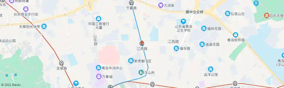青岛江西路站_公交站地图_青岛公交_妙搜公交查询2025