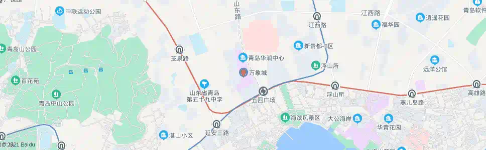 青岛万象城_公交站地图_青岛公交_妙搜公交查询2025