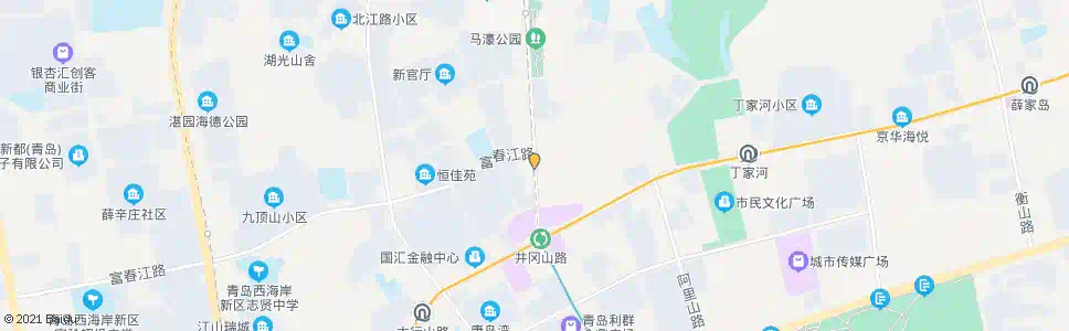 青岛井冈山路富春江路_公交站地图_青岛公交_妙搜公交查询2025