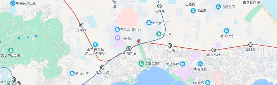青岛南京路(新城市广场)_公交站地图_青岛公交_妙搜公交查询2025